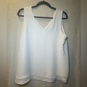 Ann Taylor Factory White V-Neck Tank Top